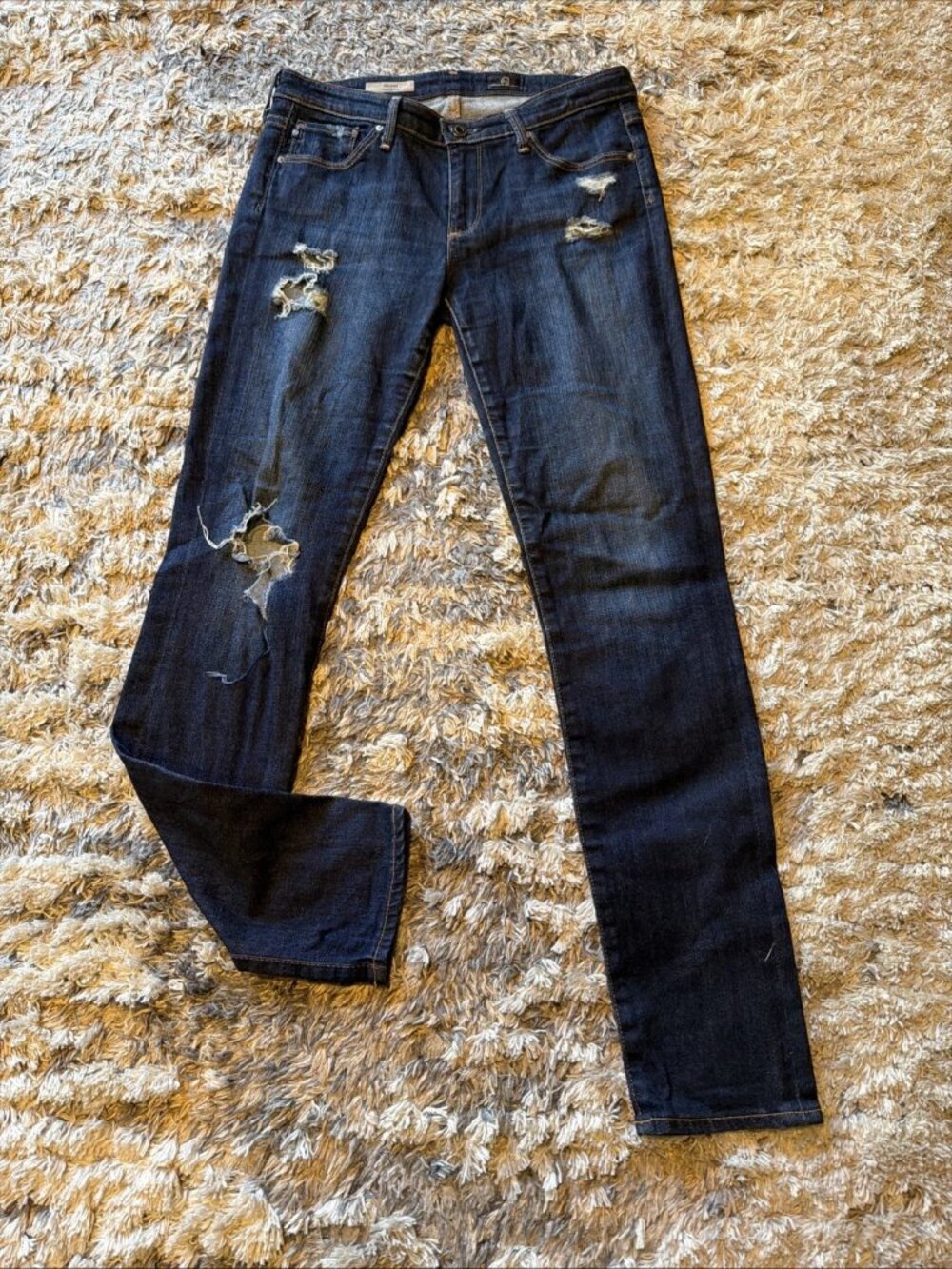 AG Adriano Goldschmied The Stilt Slim Cigarette Leg Distressed Jeans Women’s 28R